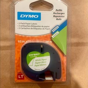 Dymo LT Letra Tag white paper label refill